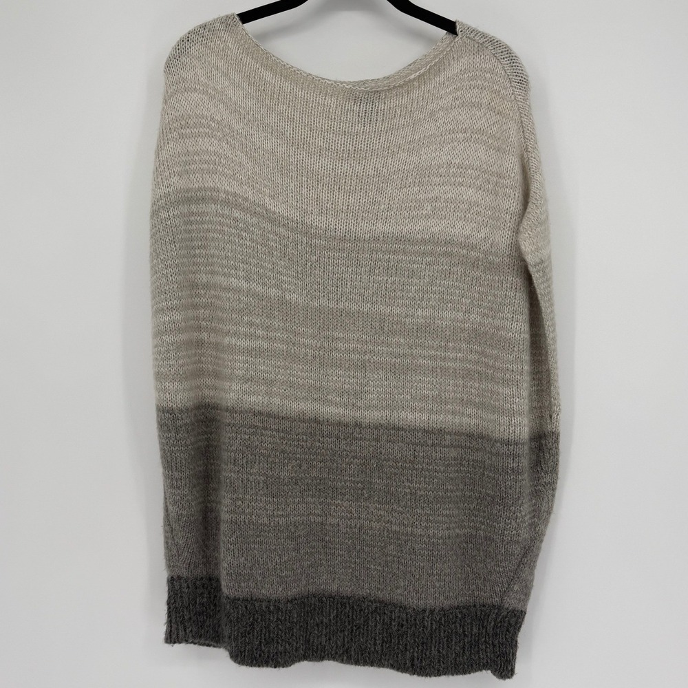Ann Taylor Factory Womens XL Grey Colorblock Wool Blend Knit Poncho Sweater